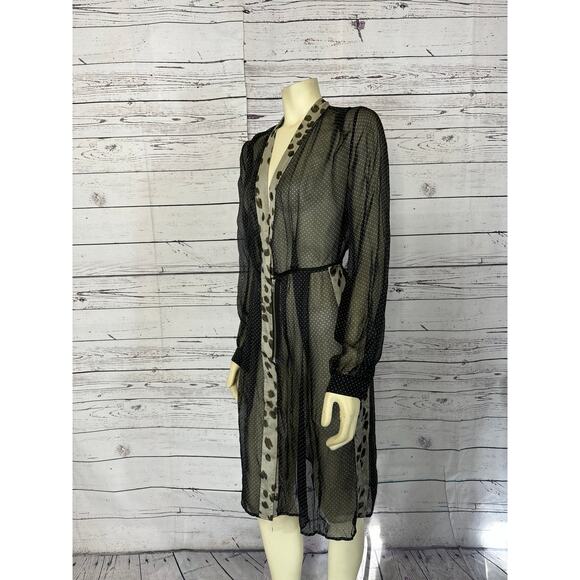 Schumacher polka dot long sleeved sheer sexy zippered dress size XS - Picture 8 of 12
